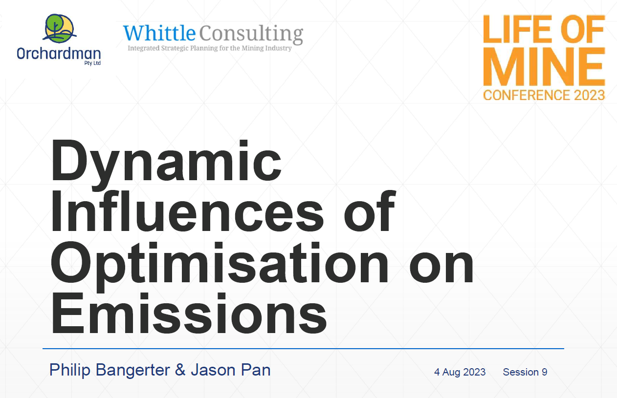 Whittle Consulting presents: Dynamic Influences of Optimisation on Emissions
